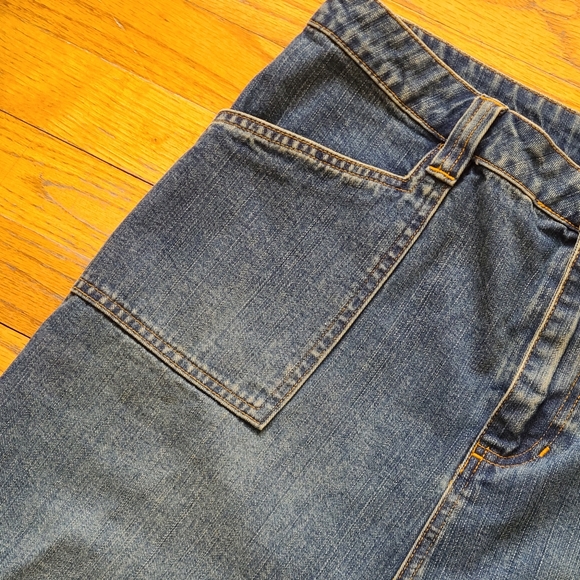 Denim Skirt Retro Style Old Navy Sz 14 100%Cotton..patch pockets & front slit - Picture 9 of 14